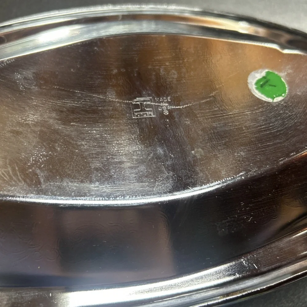 Silver Plated Serving Tray  Oval Etched Retro Decor Platter